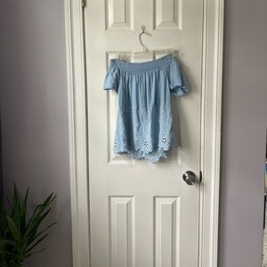 Old Navy Off The Shoulder Blue Top Size M